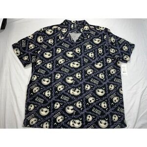 Disney Nightmare Before Christmas Jack Skellington Button Down Shirt Mens XXL